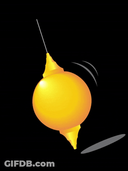 Yellow Pointed Pendulum GIF