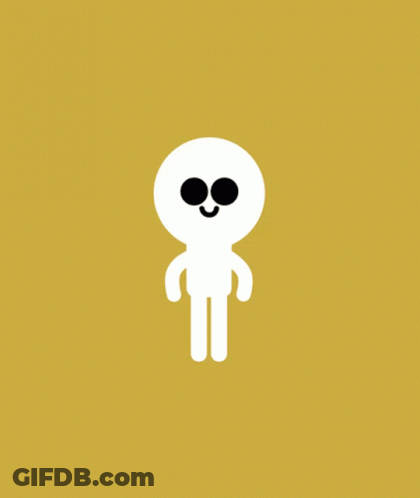 Yellow Poster With Stick Figure Saying Yay It's Friday GIF