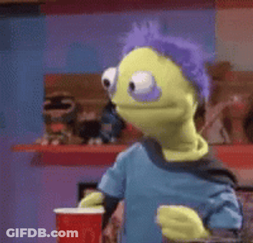 Yellow Puppet Dancing GIF