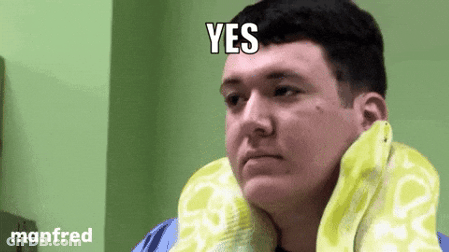 Yellow Python Crawling On Man's Head GIF