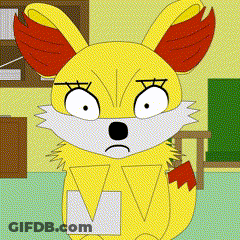 Yellow Rabbit With Red Ears GIF