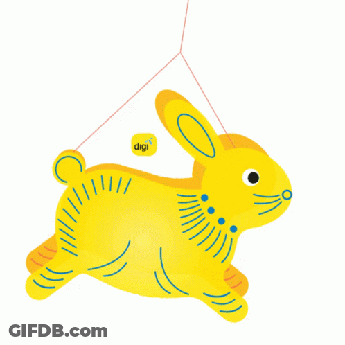 Yellow Rabbit With Word Digi GIF