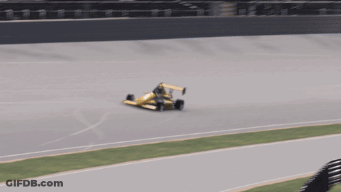 Yellow Race Car Driving GIF