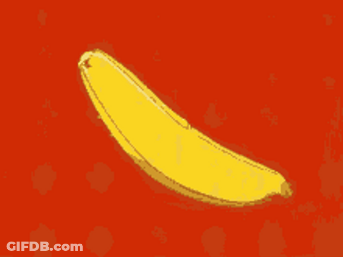 Yellow Red Banana Popping Out GIF