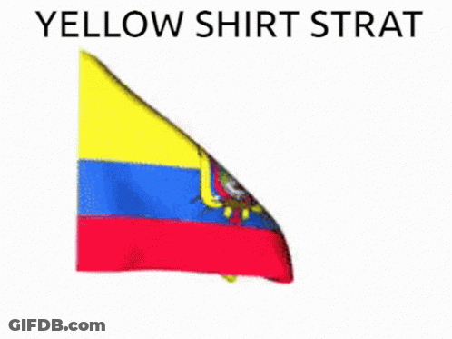 Yellow Red Blue Flag Yellow Shirt Strat GIF
