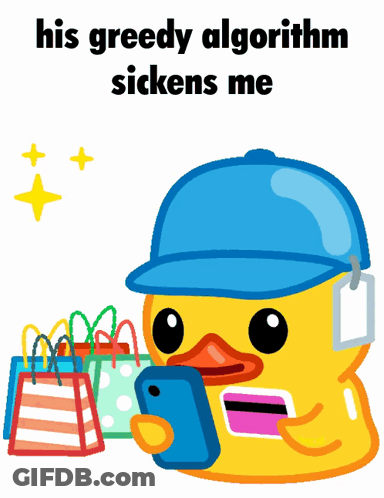 Yellow Rubber Duck Holding Phone And Shopping Bags GIF