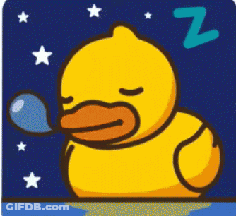 Yellow Rubber Duck Sleeping With Z GIF