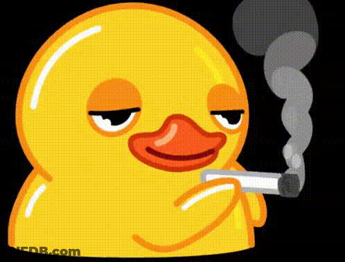 Yellow Rubber Duck Smoking Cigarette GIF