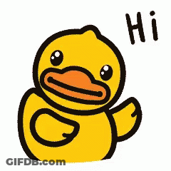 Yellow Rubber Duck Waving Saying Hi GIF