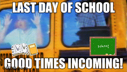 Yellow School Bus Last Day Of School GIF