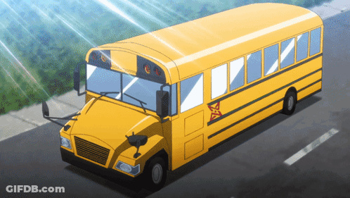 Yellow School Bus With Red X On Door GIF
