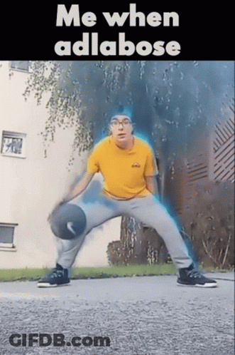 Yellow Shirt Man Basketball Saying Me When Adlabose GIF