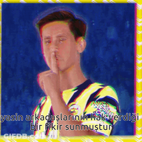 Yellow Shirt Man Shushing GIF
