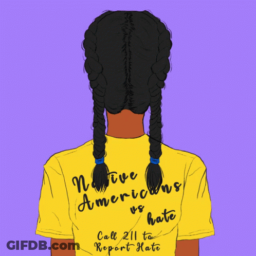 Yellow Shirt Saying Native Americans Vs Hate GIF
