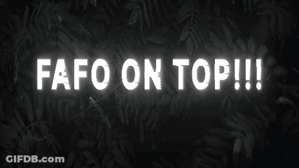 Yellow Sign Saying Fafo On Top!! GIF