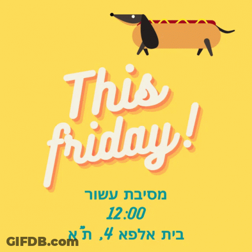 Yellow Sign Saying This Friday With Hot Dog GIF