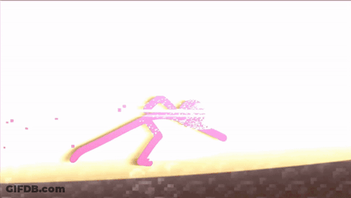 Yellow Silhouette Running On Red Background GIF