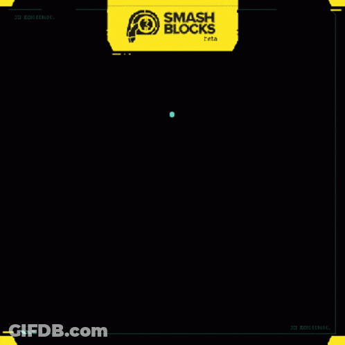 Yellow Smash Blocks Sign On Black Background GIF