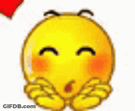 Yellow Smiley Covering Mouth With Heart GIF