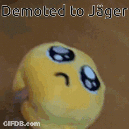 Yellow Smiley Demoted To Jager GIF
