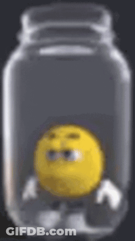 Yellow Smiley Face In Mason Jar GIF