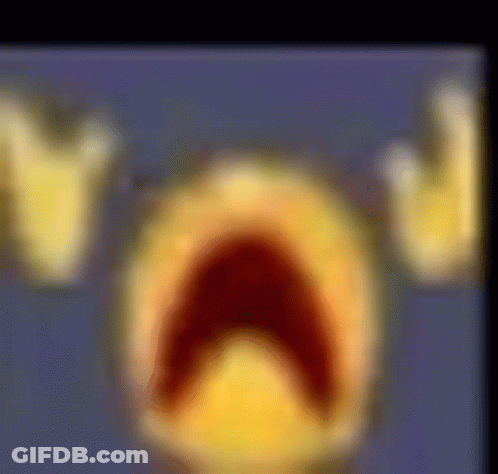 Yellow Smiley Face Mouth Open Purple Background GIF