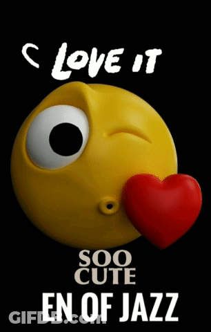 Yellow Smiley Face Red Heart In Mouth Love It Soo Cute En Of Jazz GIF