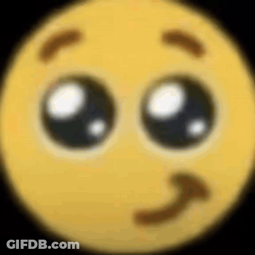 Yellow Smiley Face With Big Eyes GIF