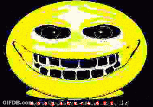 Yellow Smiley Face With Big Teeth GIF