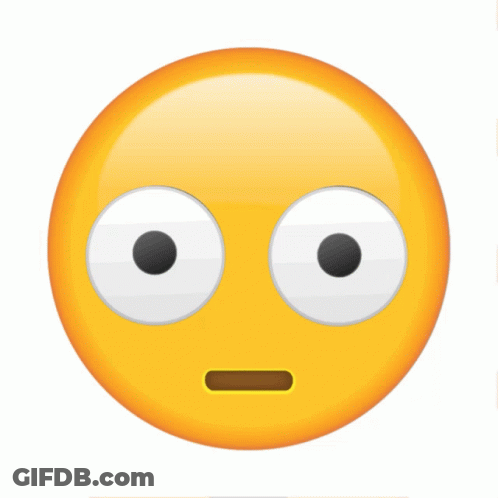 Yellow Smiley Face With Black Eyes And Slight Smirk GIF