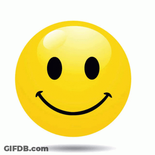 Yellow Smiley Face With Black Eyes And Smile GIF