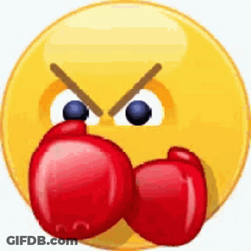 Yellow Smiley Face With Boxing Gloves GIF