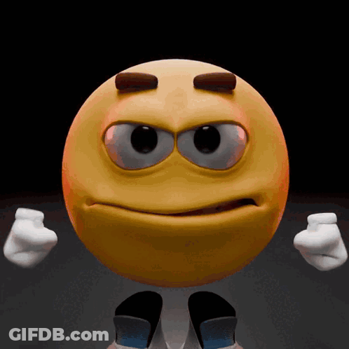 Yellow Smiley Face With Brown Eyes And White Arms GIF