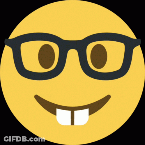 Yellow Smiley Face With Glasses And Toothless Smile GIF