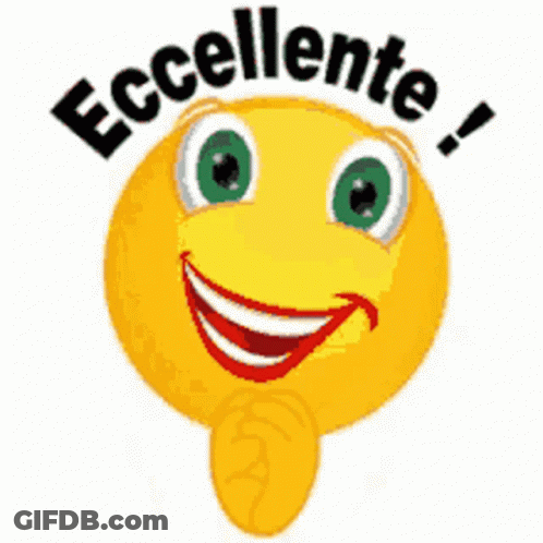 Yellow Smiley Face With Green Eyes And Eccellente GIF
