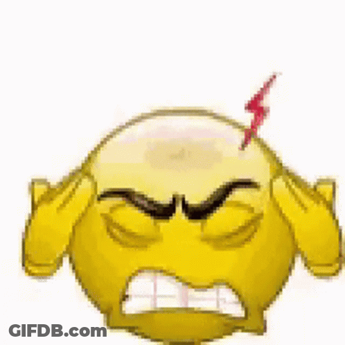 Yellow Smiley Face With Lightning Bolts GIF