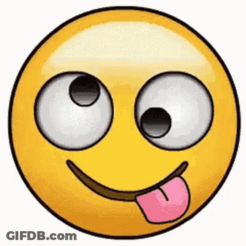 Yellow Smiley Face With Pink Tongue GIF