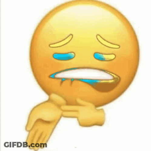 Yellow Smiley Face With Purple Eyes And Hand GIF