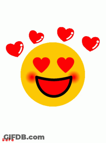 Yellow Smiley Face With Red Hearts And Name Safa GIF