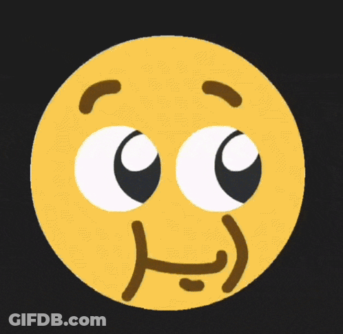 Yellow Smiley Face With Slight Smirk GIF