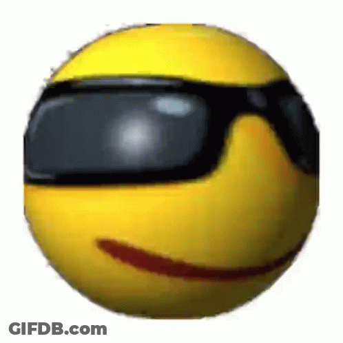Yellow Smiley Face With Sunglasses And Red Mouth GIF
