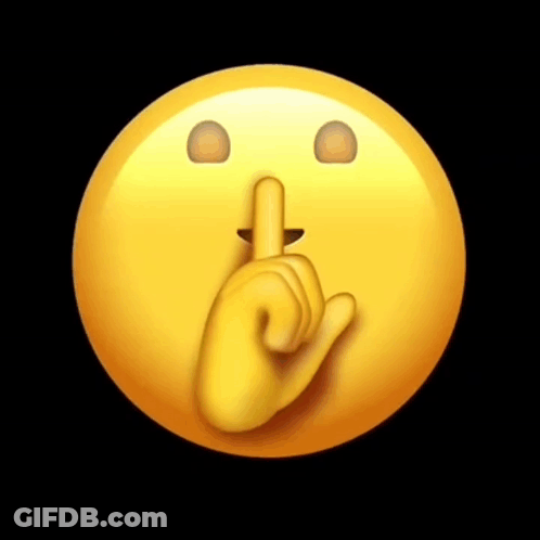 Yellow Smiley Finger To Mouth GIF