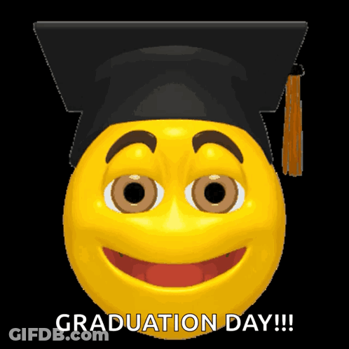 Yellow Smiley Graduation Cap GIF