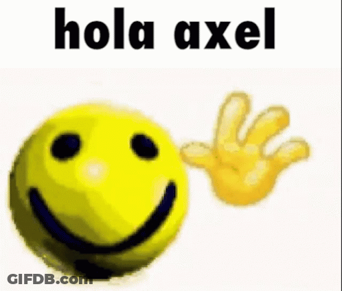 Yellow Smiley Hand Behind Hola Axel GIF