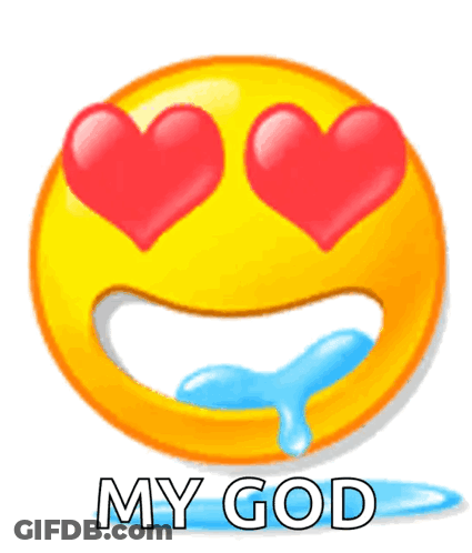 Yellow Smiley Heart Eyes My God GIF