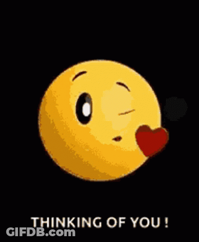 Yellow Smiley Heart Thinking Of You GIF