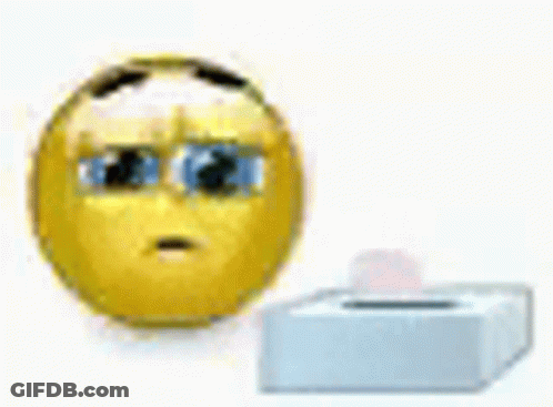 Yellow Smiley Holding Box Of Tissues GIF