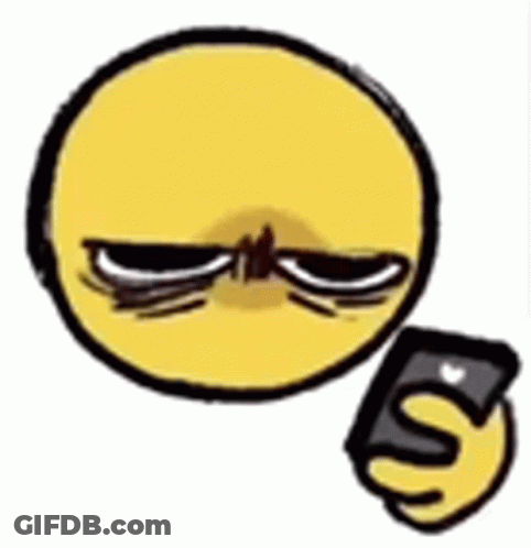 Yellow Smiley Holding Cell Phone GIF