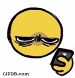 Yellow Smiley Holding Cell Phone GIF
