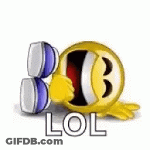 Yellow Smiley Holding Object Says Lol GIF